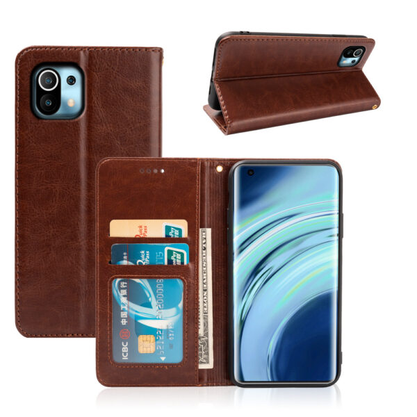 Xiaomi Mi Serie Crazy Horse Leder Einfach Xiaomi Mi 11 Handyhülle PU #1085 – Bild 2
