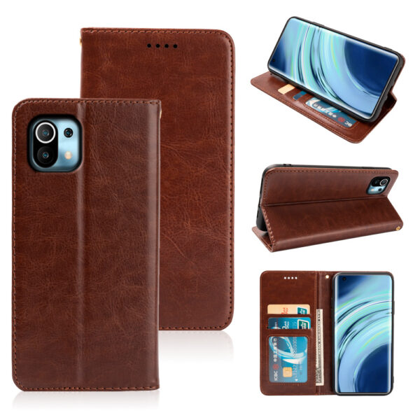 Xiaomi Mi Serie Crazy Horse Leder Einfach Xiaomi Mi 11 Handyhülle PU #1085 – Bild 3